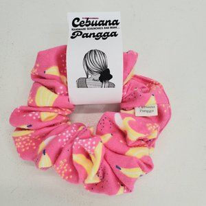 Handmade Women's Scrunchies Large Pink Flannel
